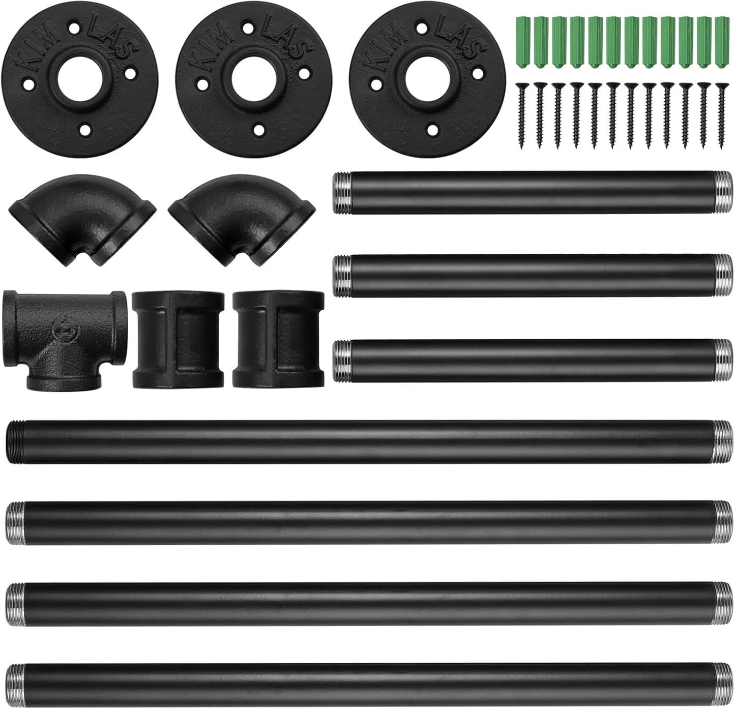 Tanice Clothes Rack Wall Mounted Clothes Rail 178cm Space-Saving Heavy Duty Industrial Pipe Clothes Bar Rack Rustic Hanging Garment Rack for Bedroom, Living room, Laundry Room